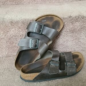 Birkenstock Sz 40 Arizona Brown Leather Sandals